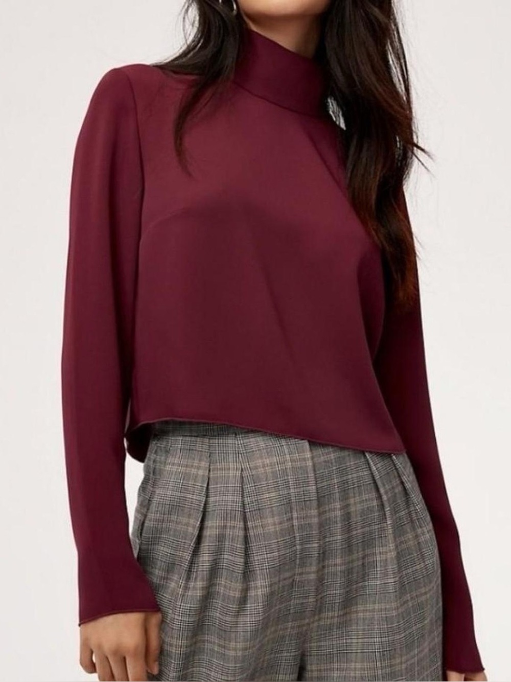 Babaton Rembrandt Barolo Blouse Top in Berry - S